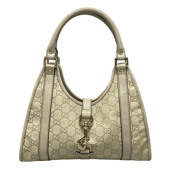 Auth GUCCI Guccissima 203495 Cream Leather - Shoulder Bag - Picture 1 of 16
